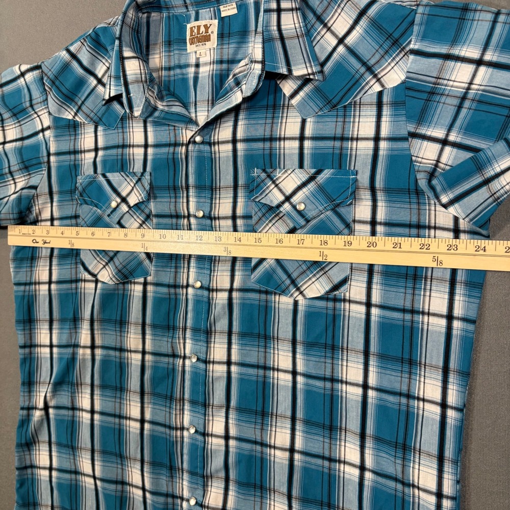 Ely Cattleman S/S Plaid Pearl Snap - Picture 5 of 7